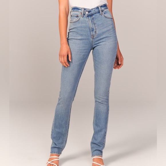 NWT Abercrombie and Fitch Curve Love Ultra High Rise 90s Slim Straight - Picture 3 of 7